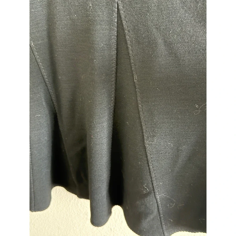 Eileen Fisher Black Italian Fabric Paneled Flare Midi Skirt‎ Womens Small S